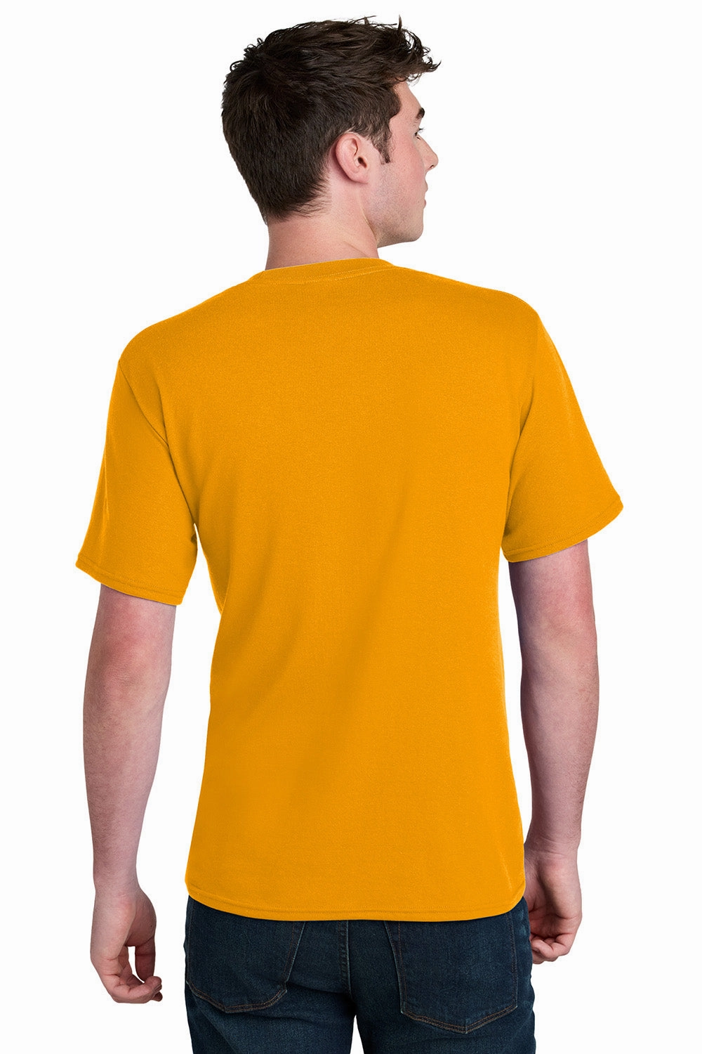 Port & Company Mens Core Blend Recycled Short Sleeve Crewneck T-Shirt - Gold