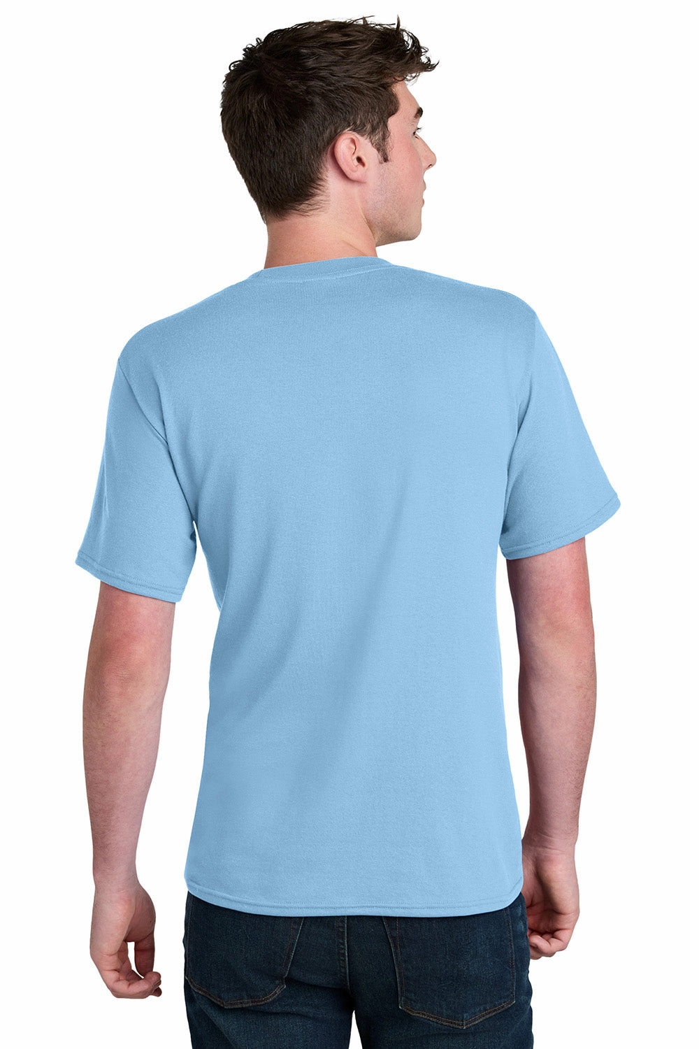 Port & Company Mens Core Blend Recycled Short Sleeve Crewneck T-Shirt - Light Blue