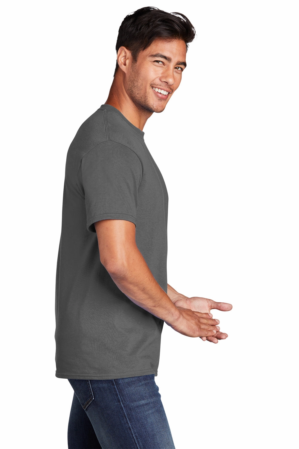 Port & Company Mens Core Cotton DTG Short Sleeve Crewneck T-Shirt - Charcoal Grey