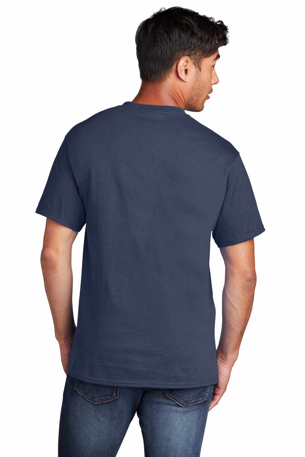 Port & Company Mens Core Cotton DTG Short Sleeve Crewneck T-Shirt - Navy Blue