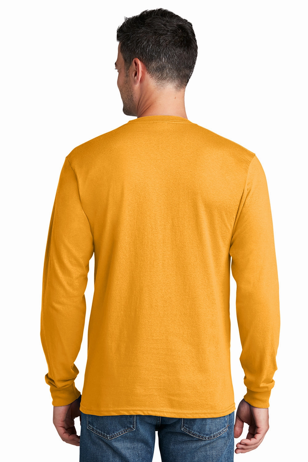Port & Company Mens Core Long Sleeve Crewneck T-Shirt - Gold