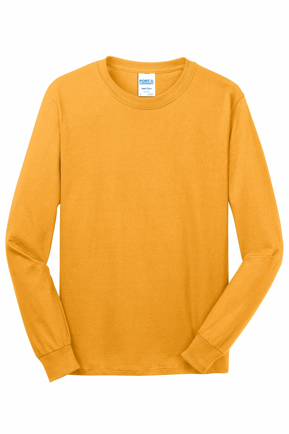 Port & Company Mens Core Long Sleeve Crewneck T-Shirt - Gold