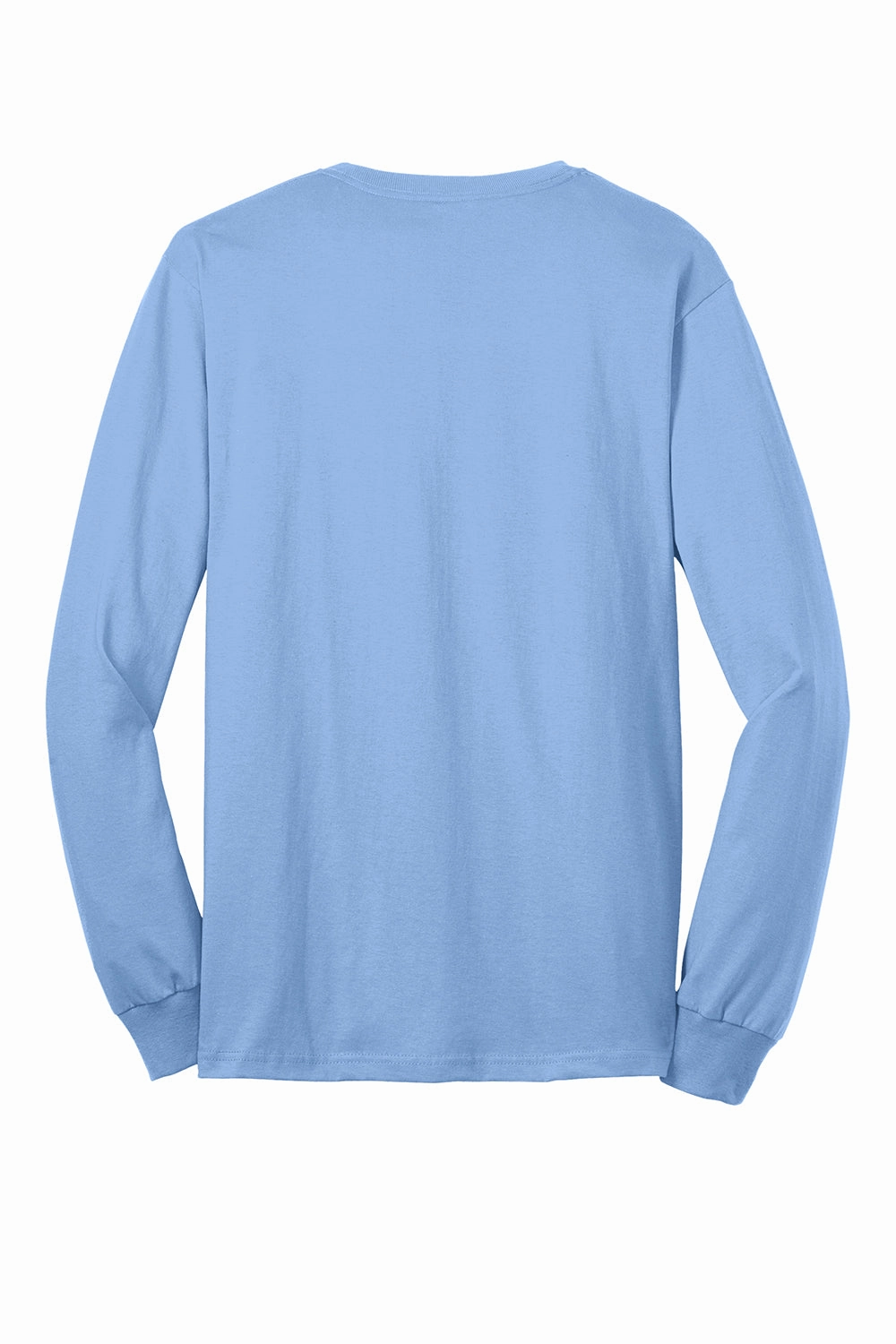 Port & Company Mens Core Long Sleeve Crewneck T-Shirt - Light Blue