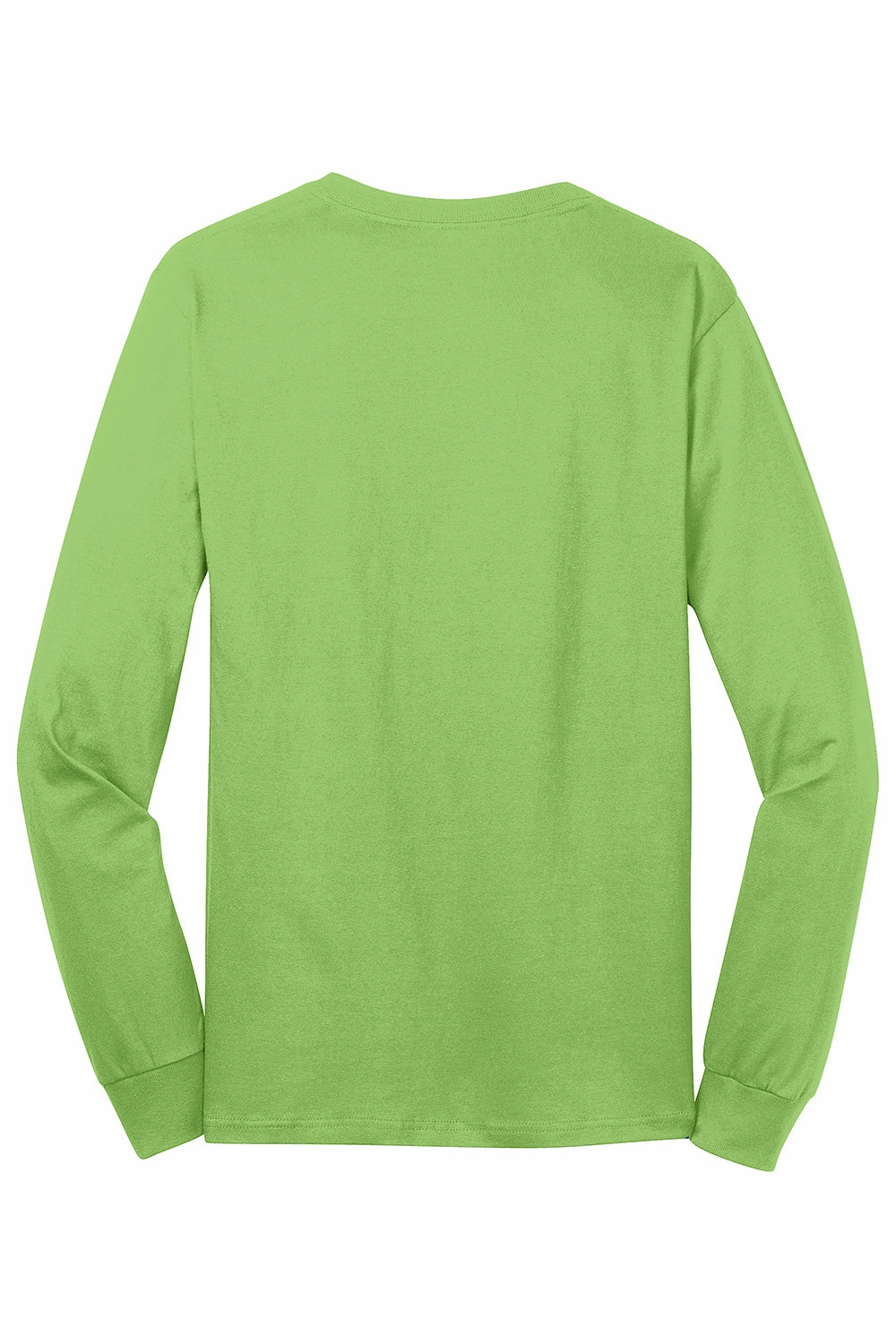 Port & Company Mens Core Long Sleeve Crewneck T-Shirt - Lime Green