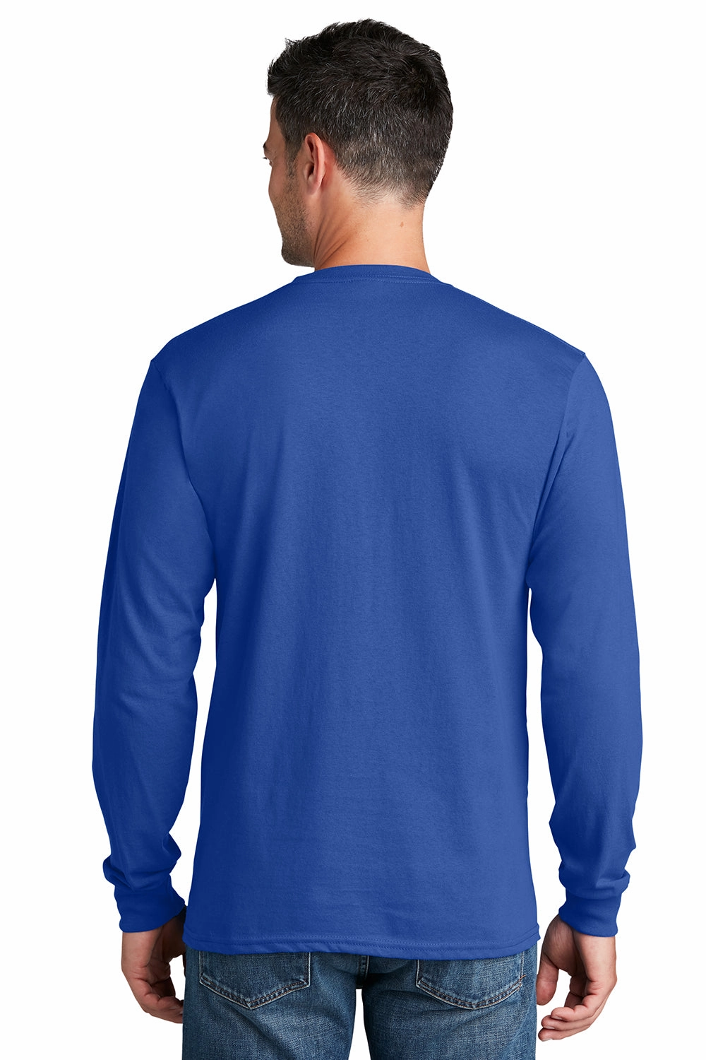 Port & Company Mens Core Long Sleeve Crewneck T-Shirt - Royal Blue