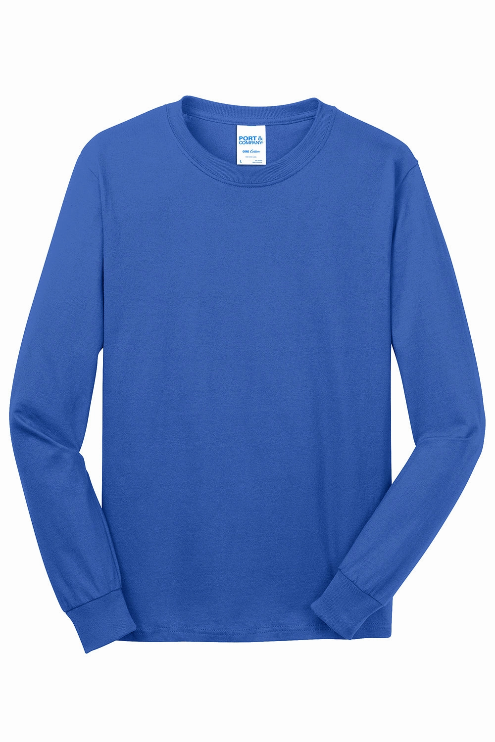 Port & Company Mens Core Long Sleeve Crewneck T-Shirt - Royal Blue