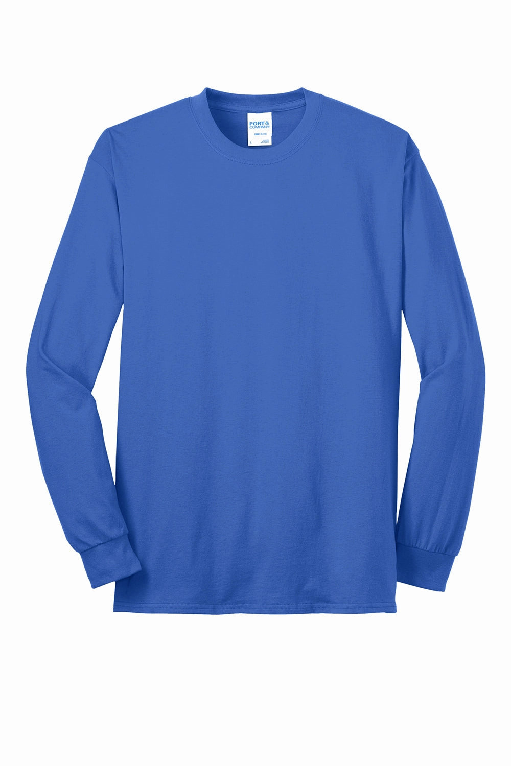 Port & Company Mens Core Long Sleeve Crewneck T-Shirt - Royal Blue