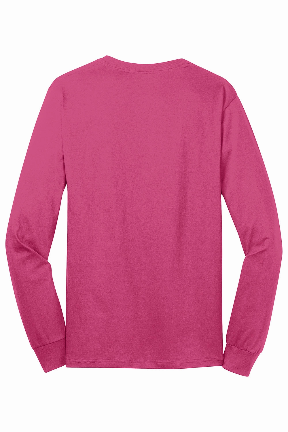 Port & Company Mens Core Long Sleeve Crewneck T-Shirt - Sangria Pink