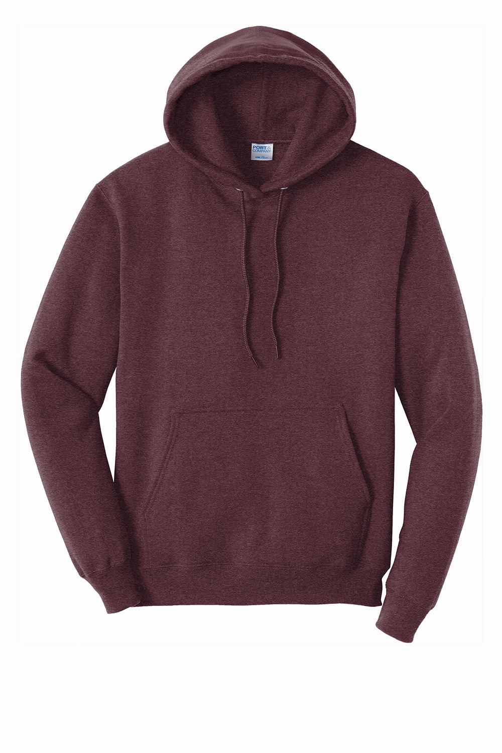 Port & Company Mens Core Pill Resistant Fleece Hooded Sweatshirt Hoodie w/ Pouch Pocket - Heather Athletic Maroon