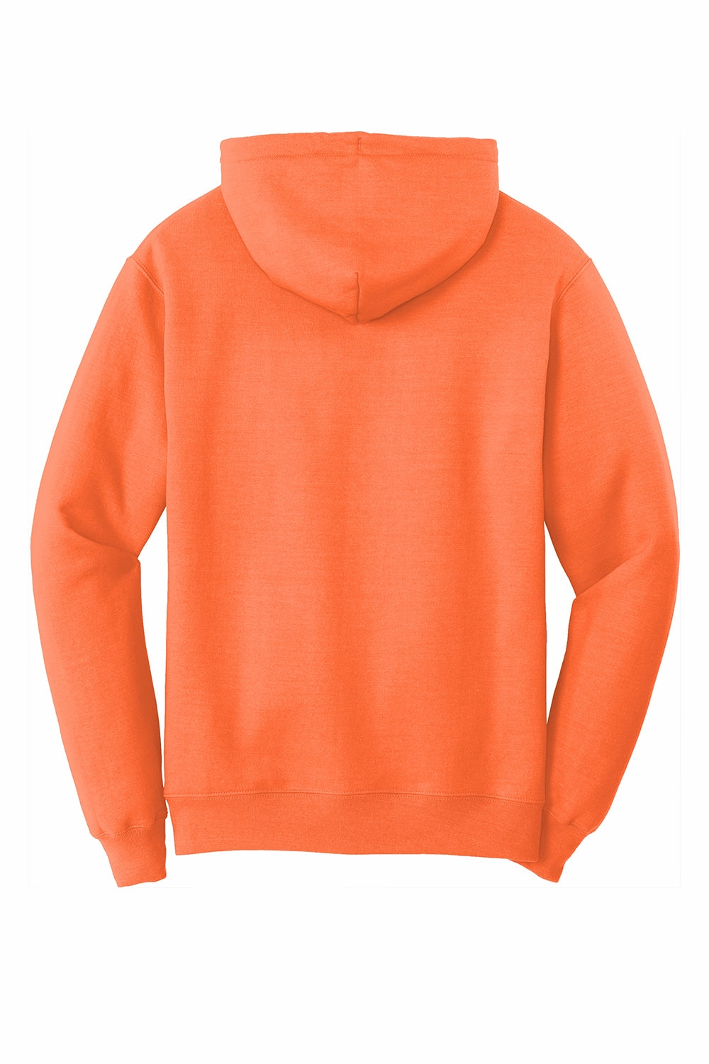 Port & Company Mens Core Pill Resistant Fleece Hooded Sweatshirt Hoodie w/ Pouch Pocket - Neon Orange