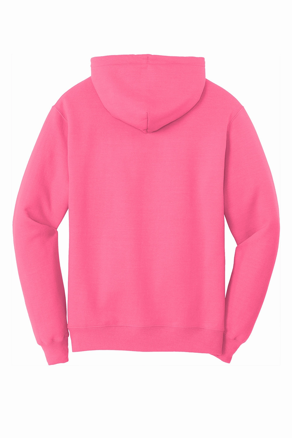 Port & Company Mens Core Pill Resistant Fleece Hooded Sweatshirt Hoodie w/ Pouch Pocket - Neon Pink
