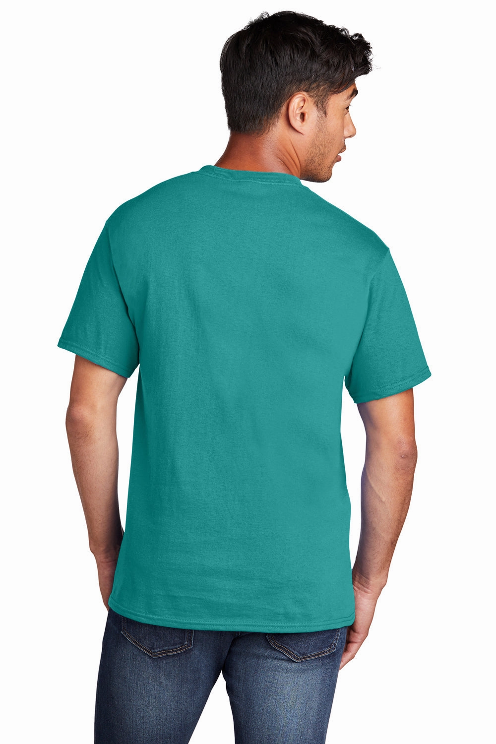 Port & Company Mens Core Short Sleeve Crewneck T-Shirt - Bright Aqua Blue
