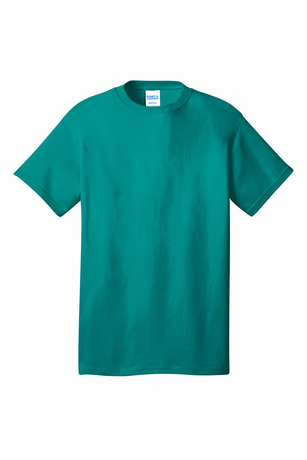 Port & Company Mens Core Short Sleeve Crewneck T-Shirt - Bright Aqua Blue