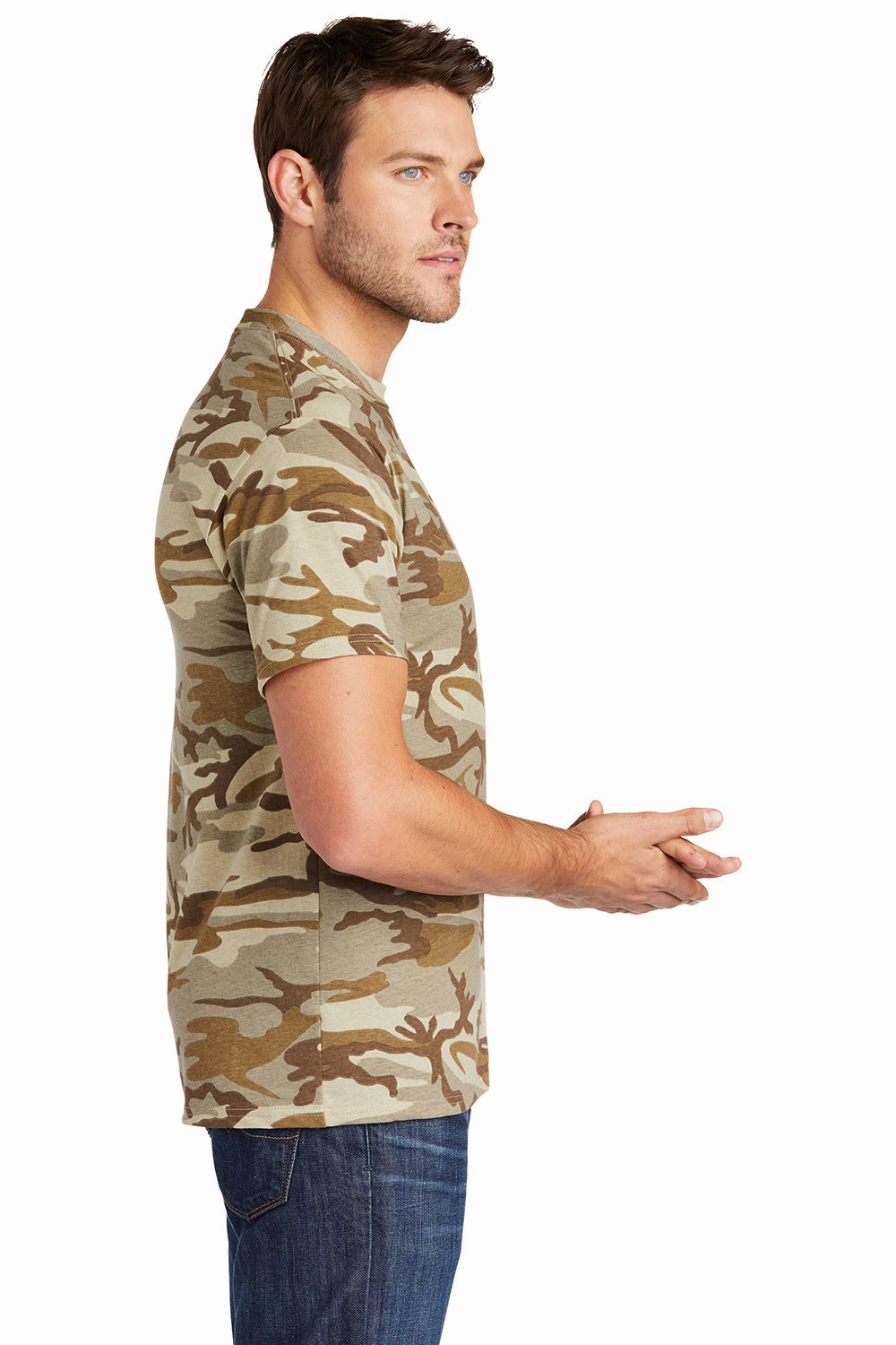 Port & Company Mens Core Short Sleeve Crewneck T-Shirt - Desert Camo