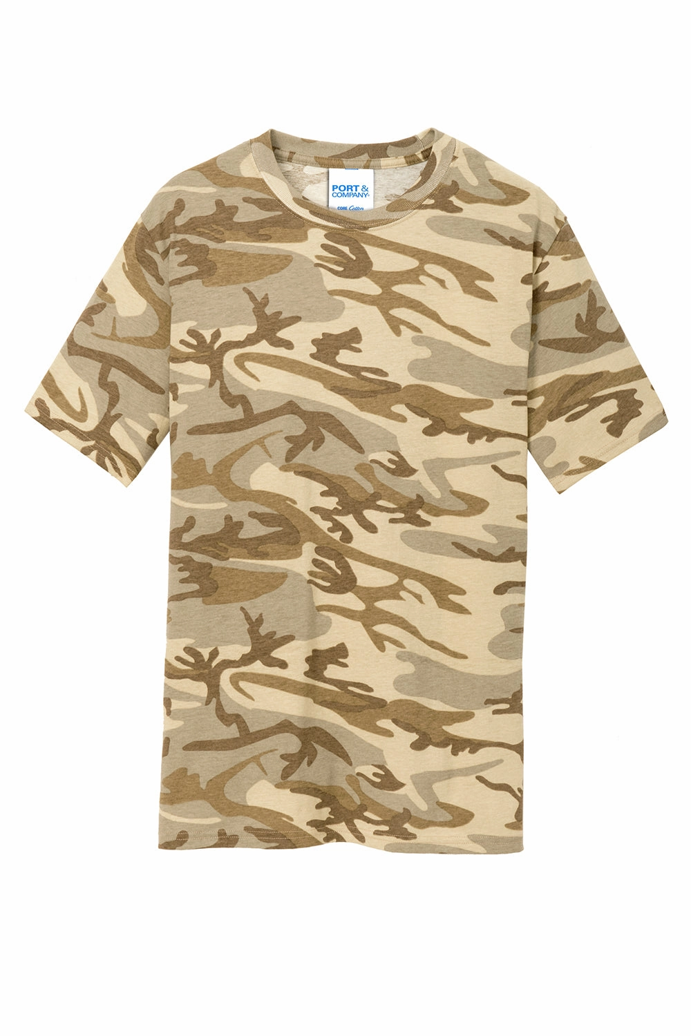 Port & Company Mens Core Short Sleeve Crewneck T-Shirt - Desert Camo