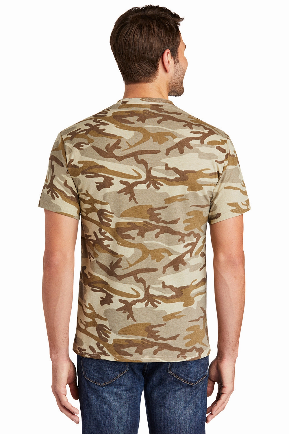 Port & Company Mens Core Short Sleeve Crewneck T-Shirt - Desert Camo