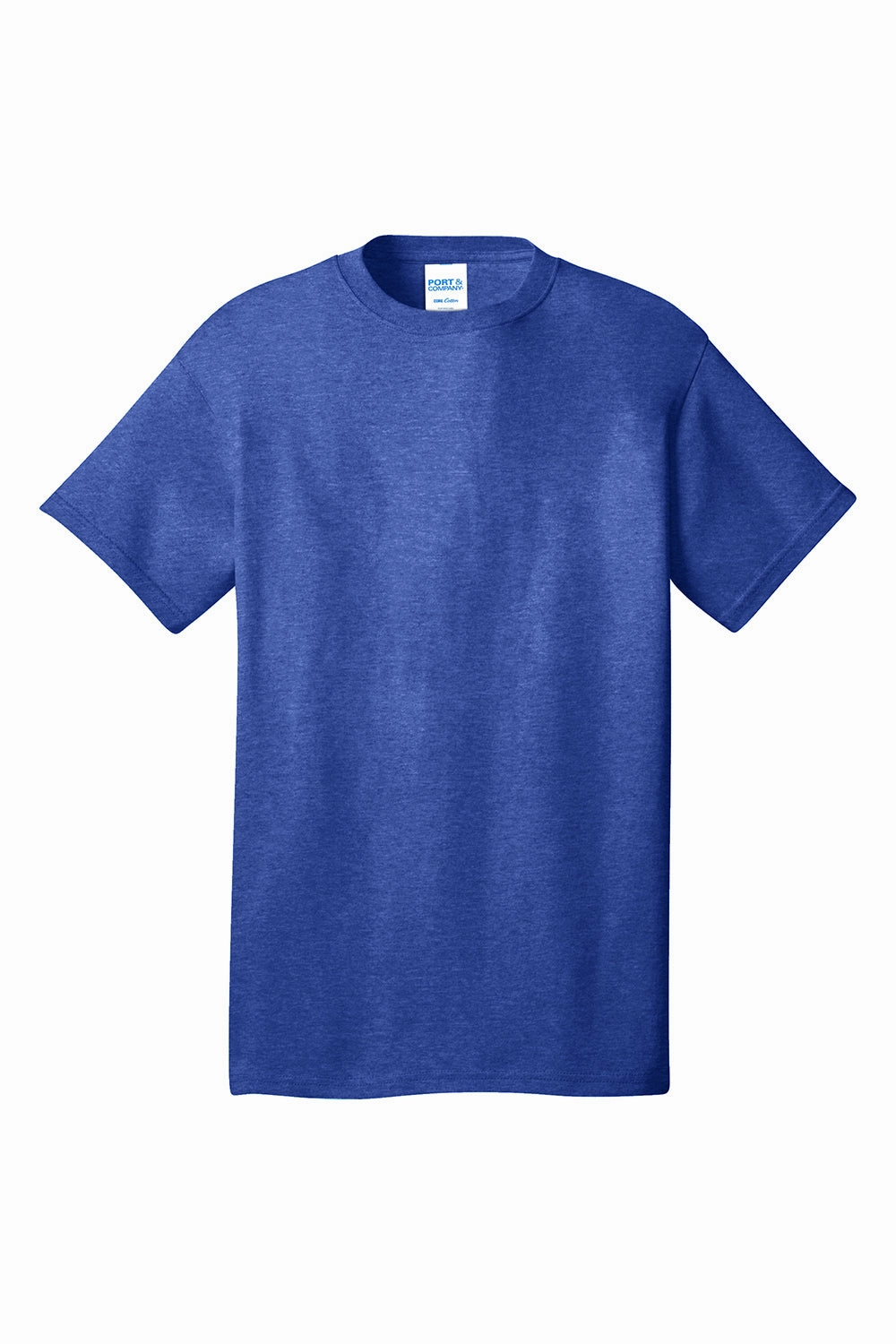 Port & Company Mens Core Short Sleeve Crewneck T-Shirt - Heather Royal Blue