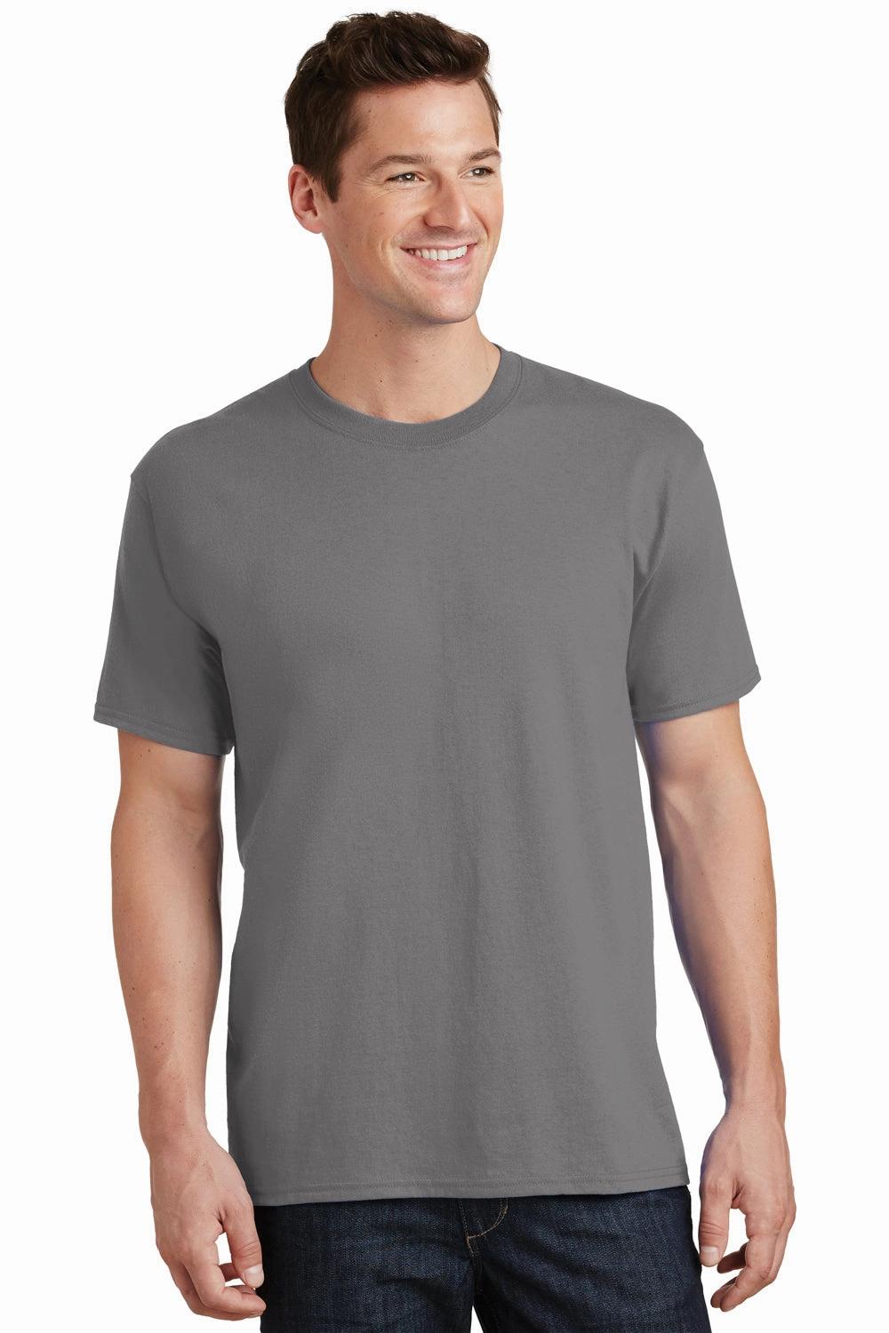 Port & Company Mens Core Short Sleeve Crewneck T-Shirt - Medium Grey