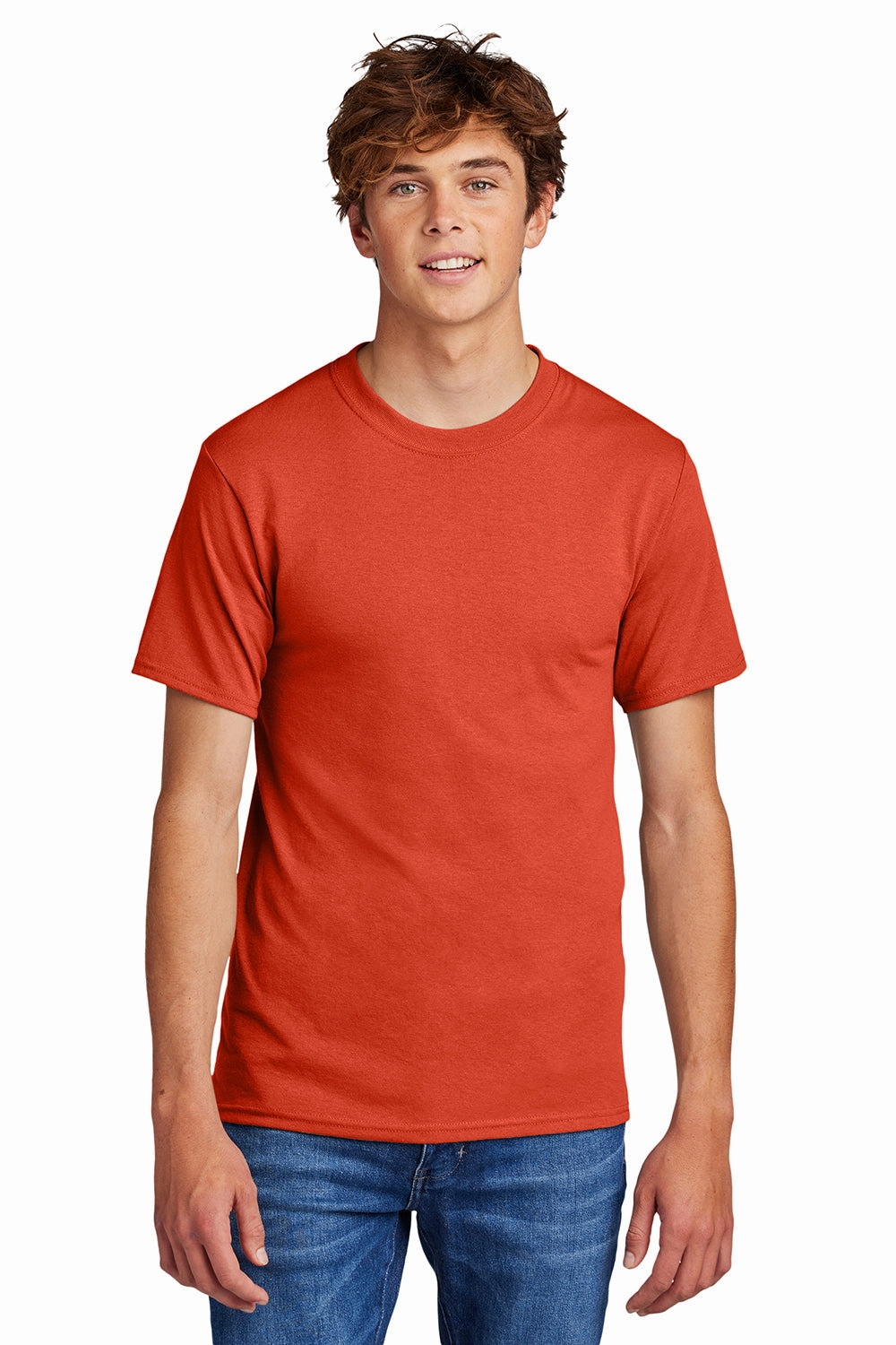 Port & Company Mens Core Short Sleeve Crewneck T-Shirt - Orange