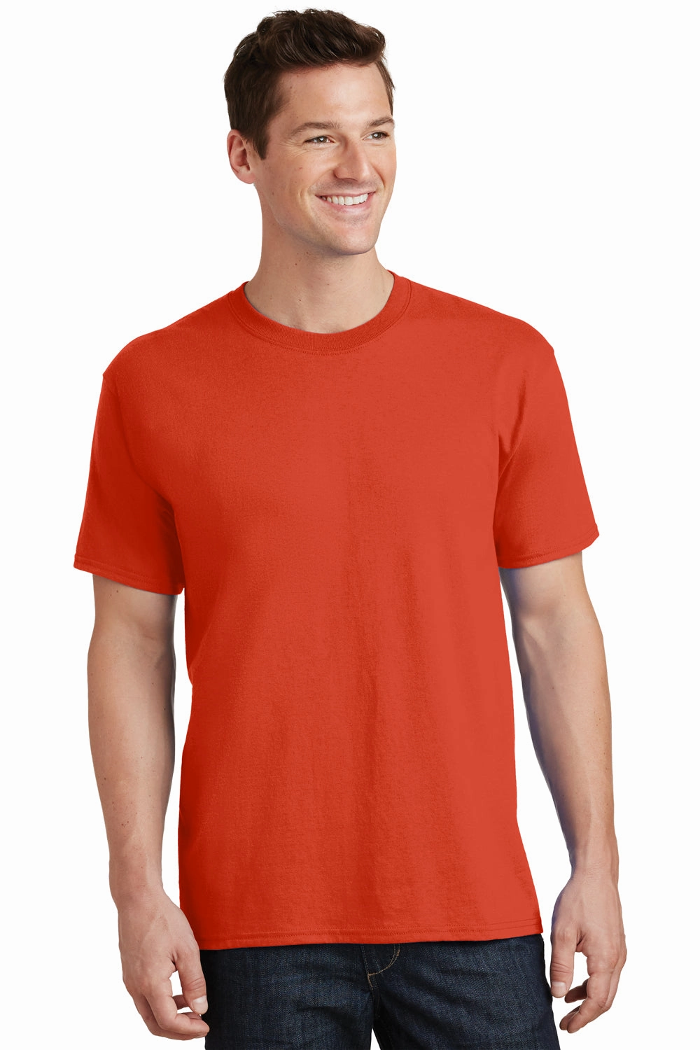 Port & Company Mens Core Short Sleeve Crewneck T-Shirt - Orange