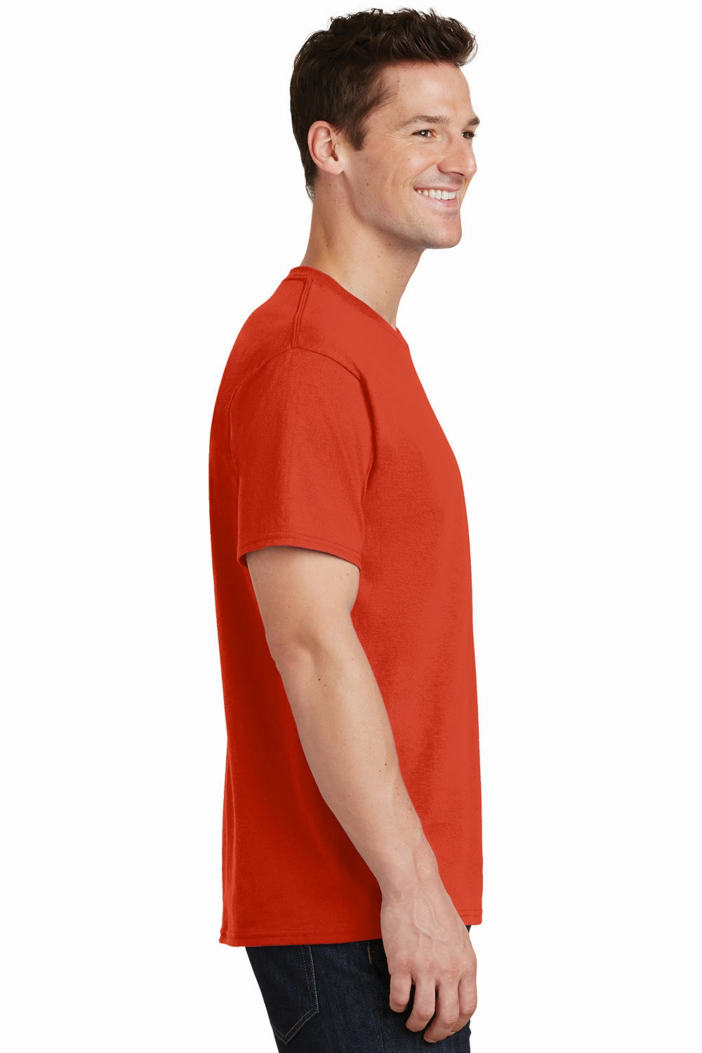 Port & Company Mens Core Short Sleeve Crewneck T-Shirt - Orange
