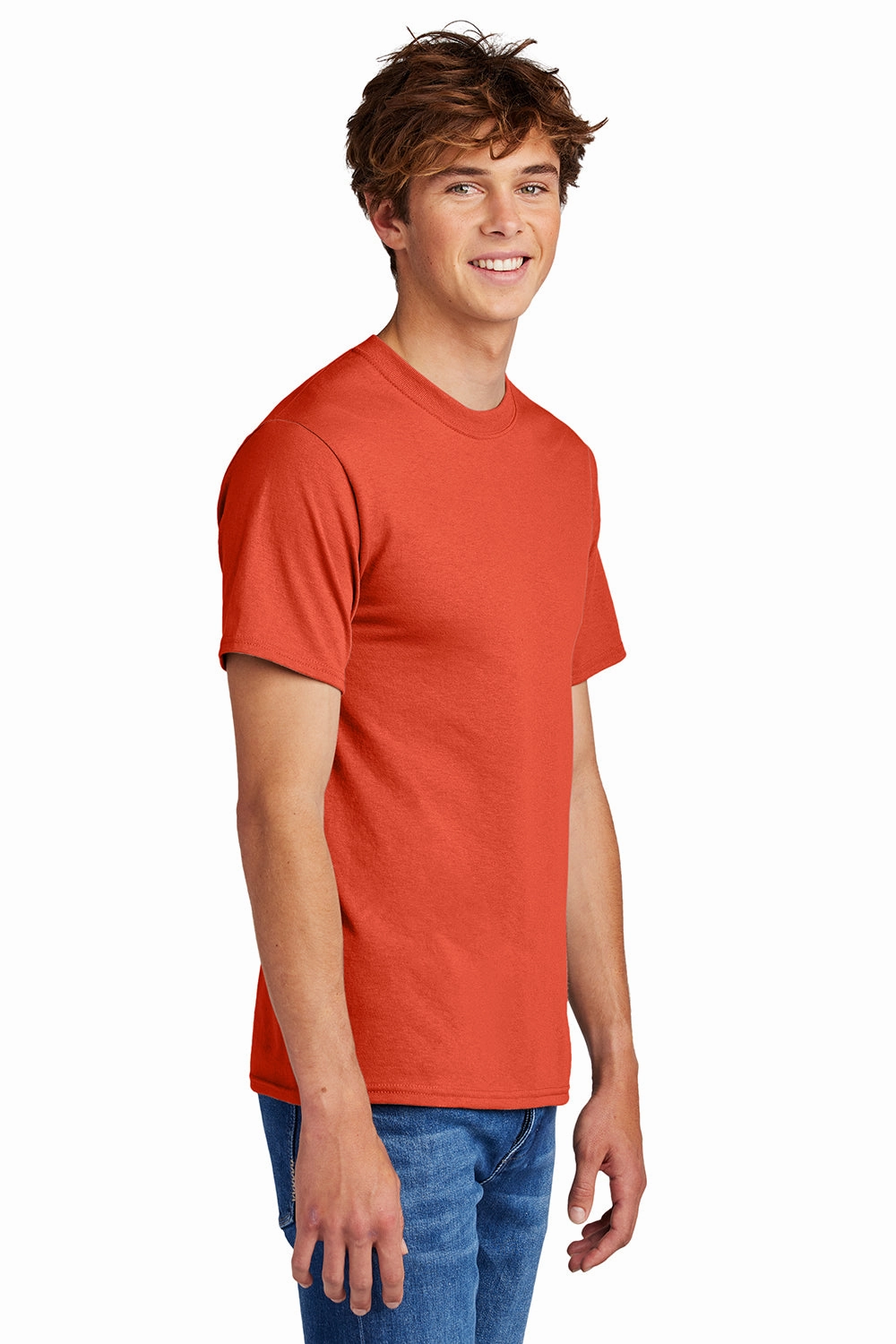 Port & Company Mens Core Short Sleeve Crewneck T-Shirt - Orange