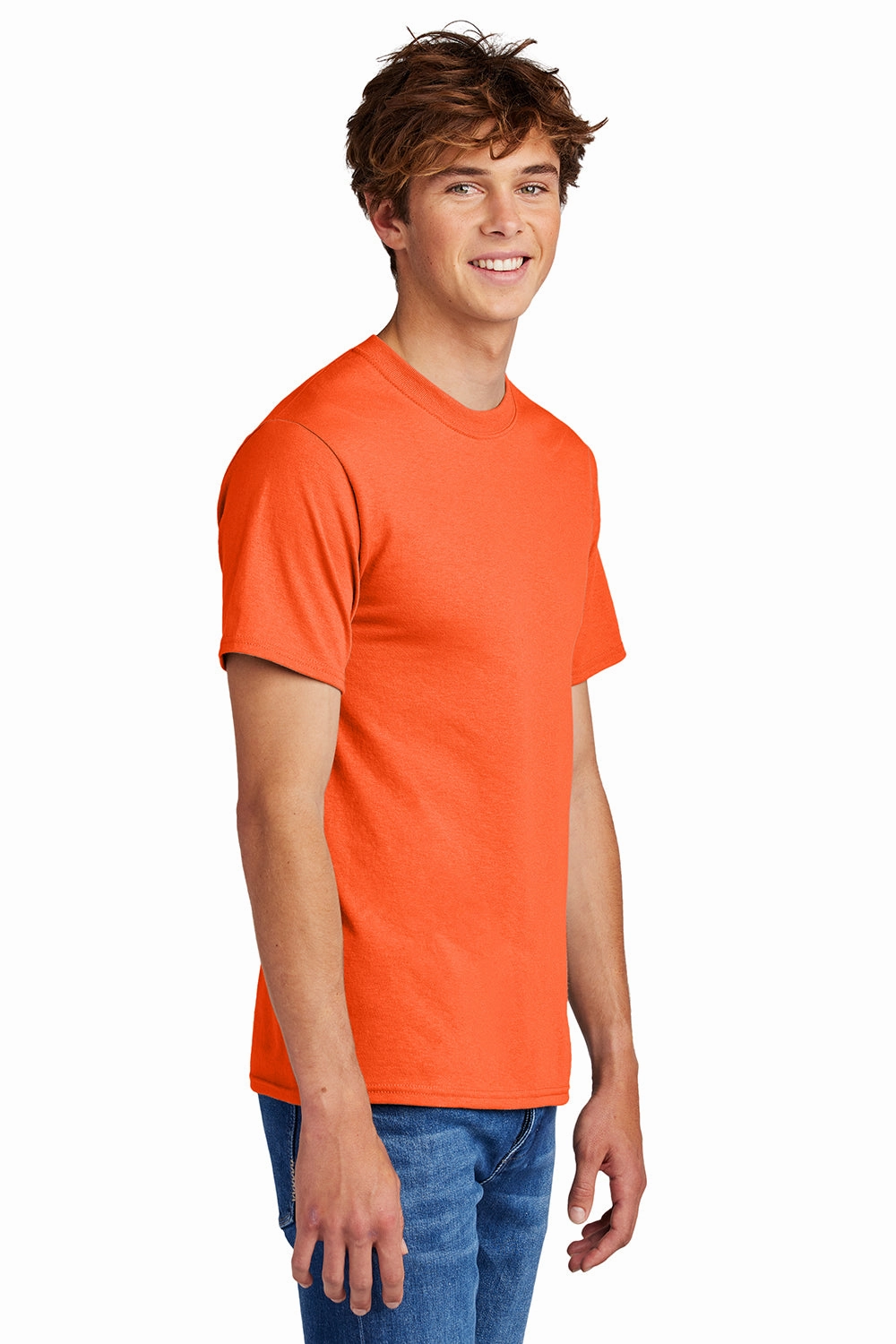 Port & Company Mens Core Short Sleeve Crewneck T-Shirt - Safety Orange