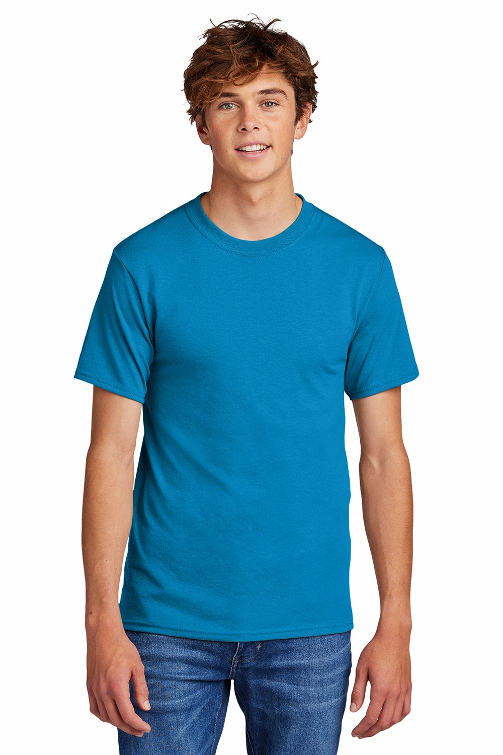 Port & Company Mens Core Short Sleeve Crewneck T-Shirt - Sapphire Blue