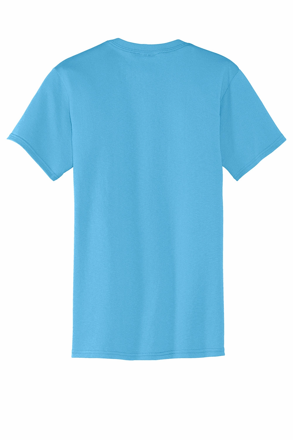 Port & Company Mens Core Short Sleeve Crewneck T-Shirt w/ Pocket - Aquatic Blue