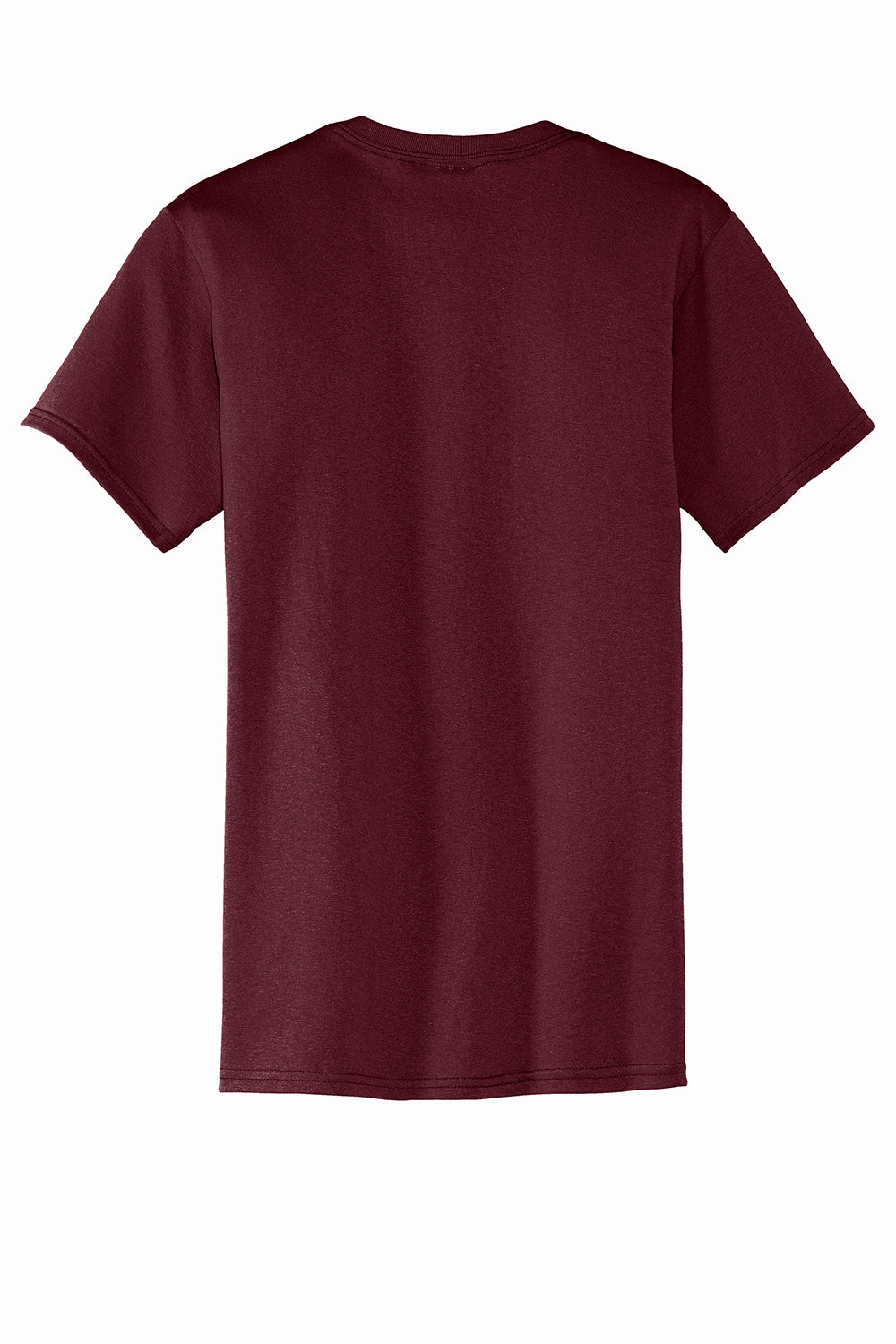 Port & Company Mens Core Short Sleeve Crewneck T-Shirt w/ Pocket - Athletic Maroon