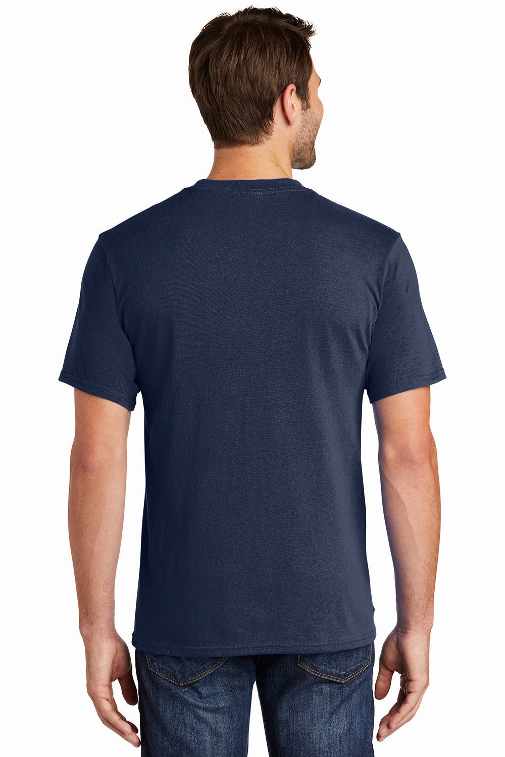 Port & Company Mens Core Short Sleeve Crewneck T-Shirt w/ Pocket - Navy Blue