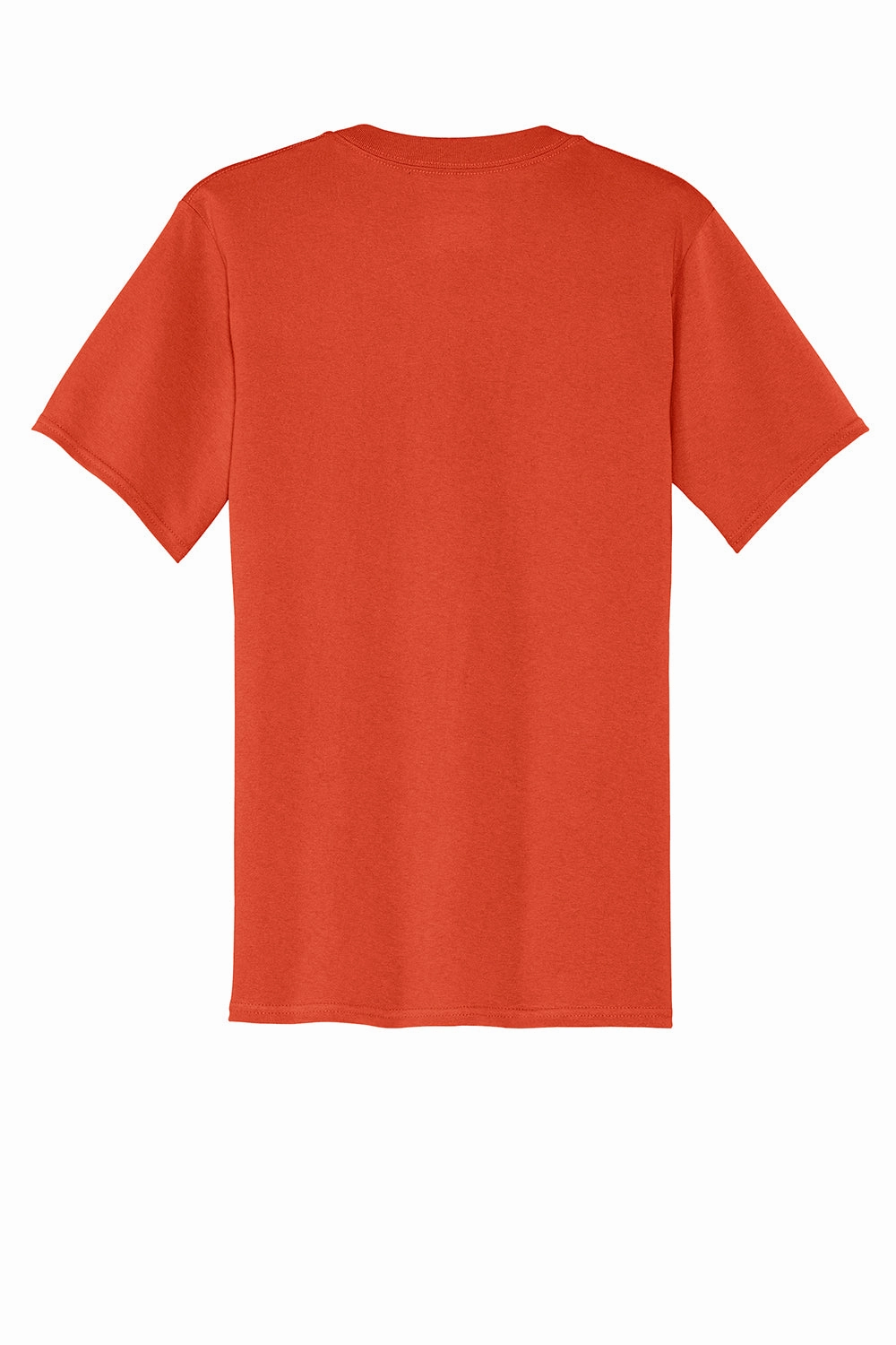 Port & Company Mens Core Short Sleeve Crewneck T-Shirt w/ Pocket - Orange