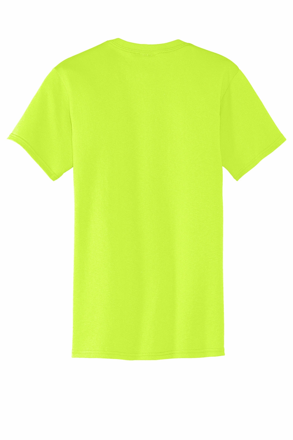 Port & Company Mens Core Short Sleeve Crewneck T-Shirt w/ Pocket - Safety Green