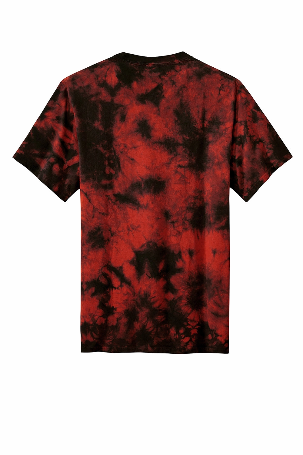Port & Company Mens Crystal Tie-Dye Short Sleeve Crewneck T-Shirt - Black/Red