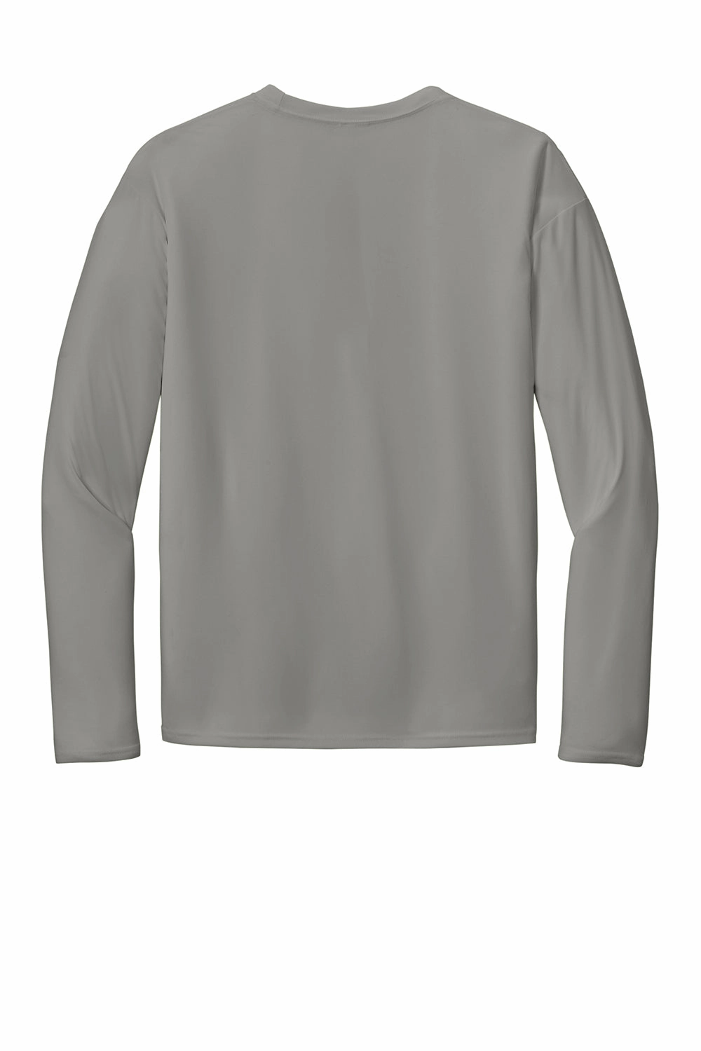 Port & Company Mens Dry Zone Performance Moisture Wicking Long Sleeve Crewneck T-Shirt - Concrete Grey