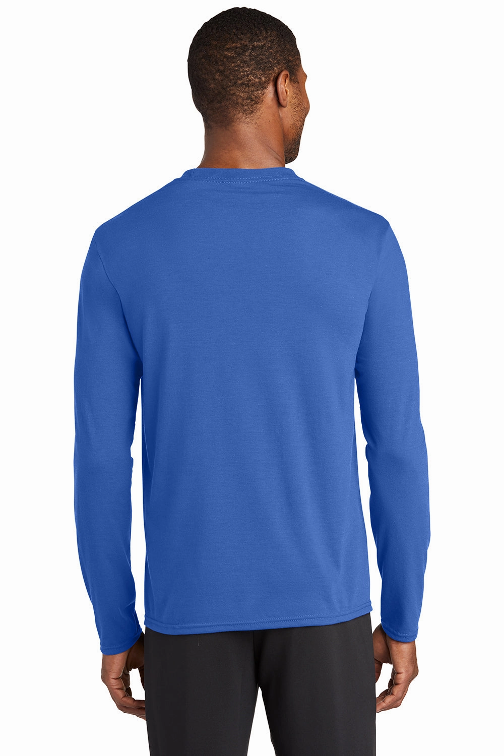 Port & Company Mens Dry Zone Performance Moisture Wicking Long Sleeve Crewneck T-Shirt - True Royal Blue