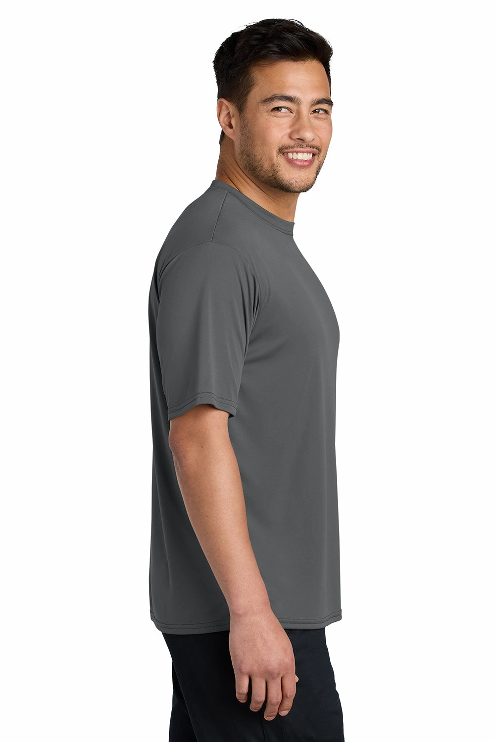 Port & Company Mens Dry Zone Performance Moisture Wicking Short Sleeve Crewneck T-Shirt - Charcoal Grey