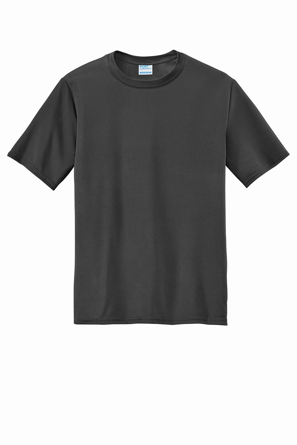 Port & Company Mens Dry Zone Performance Moisture Wicking Short Sleeve Crewneck T-Shirt - Charcoal Grey