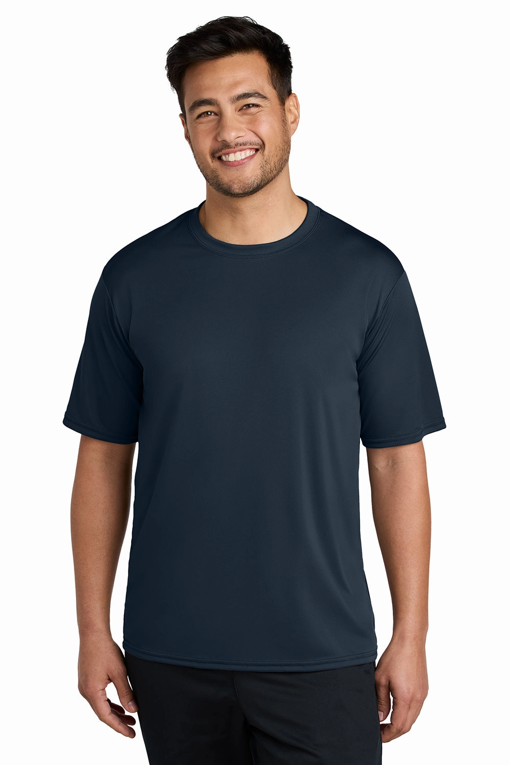 Port & Company Mens Dry Zone Performance Moisture Wicking Short Sleeve Crewneck T-Shirt - Deep Navy Blue