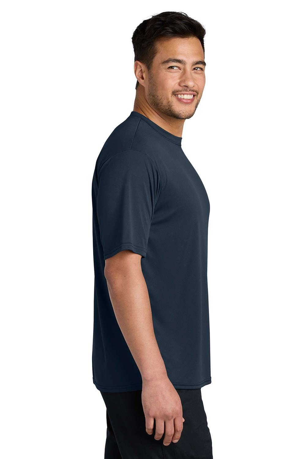 Port & Company Mens Dry Zone Performance Moisture Wicking Short Sleeve Crewneck T-Shirt - Deep Navy Blue