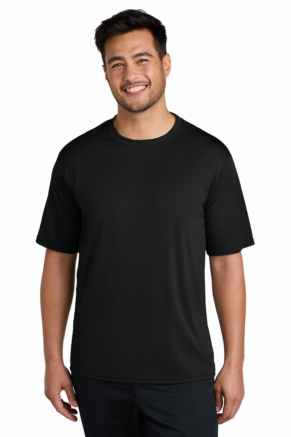 Port & Company Mens Dry Zone Performance Moisture Wicking Short Sleeve Crewneck T-Shirt - Jet Black