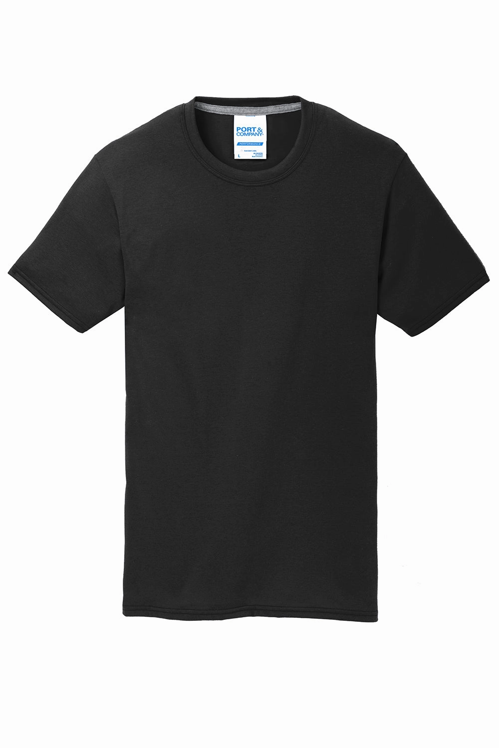 Port & Company Mens Dry Zone Performance Moisture Wicking Short Sleeve Crewneck T-Shirt - Jet Black