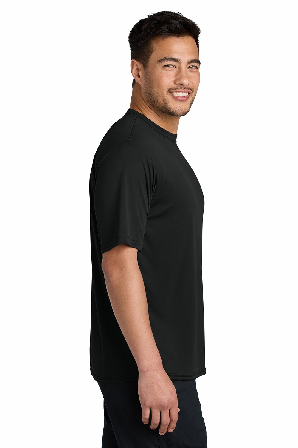 Port & Company Mens Dry Zone Performance Moisture Wicking Short Sleeve Crewneck T-Shirt - Jet Black