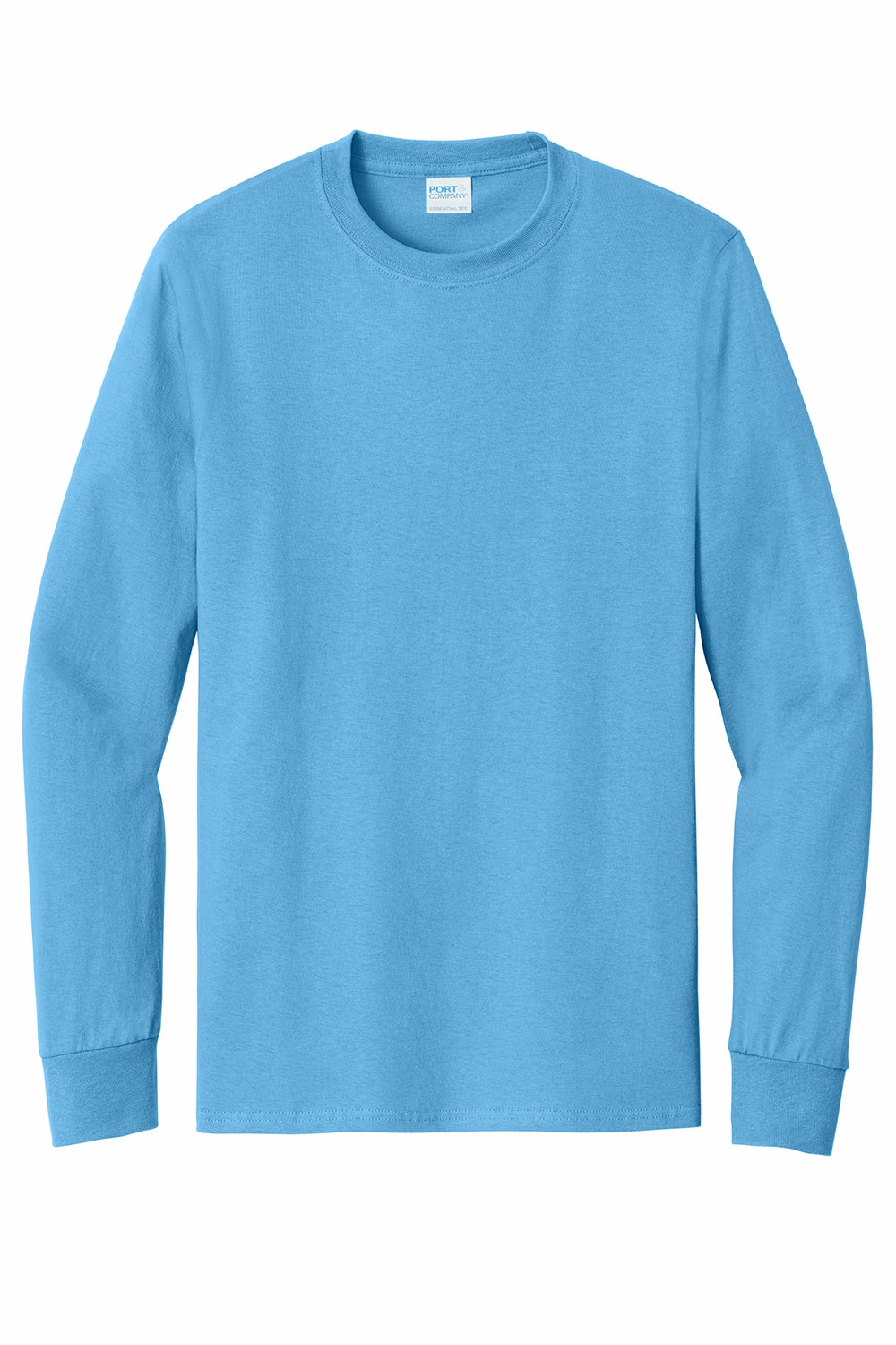 Port & Company Mens Essential Long Sleeve Crewneck T-Shirt - Aquatic Blue