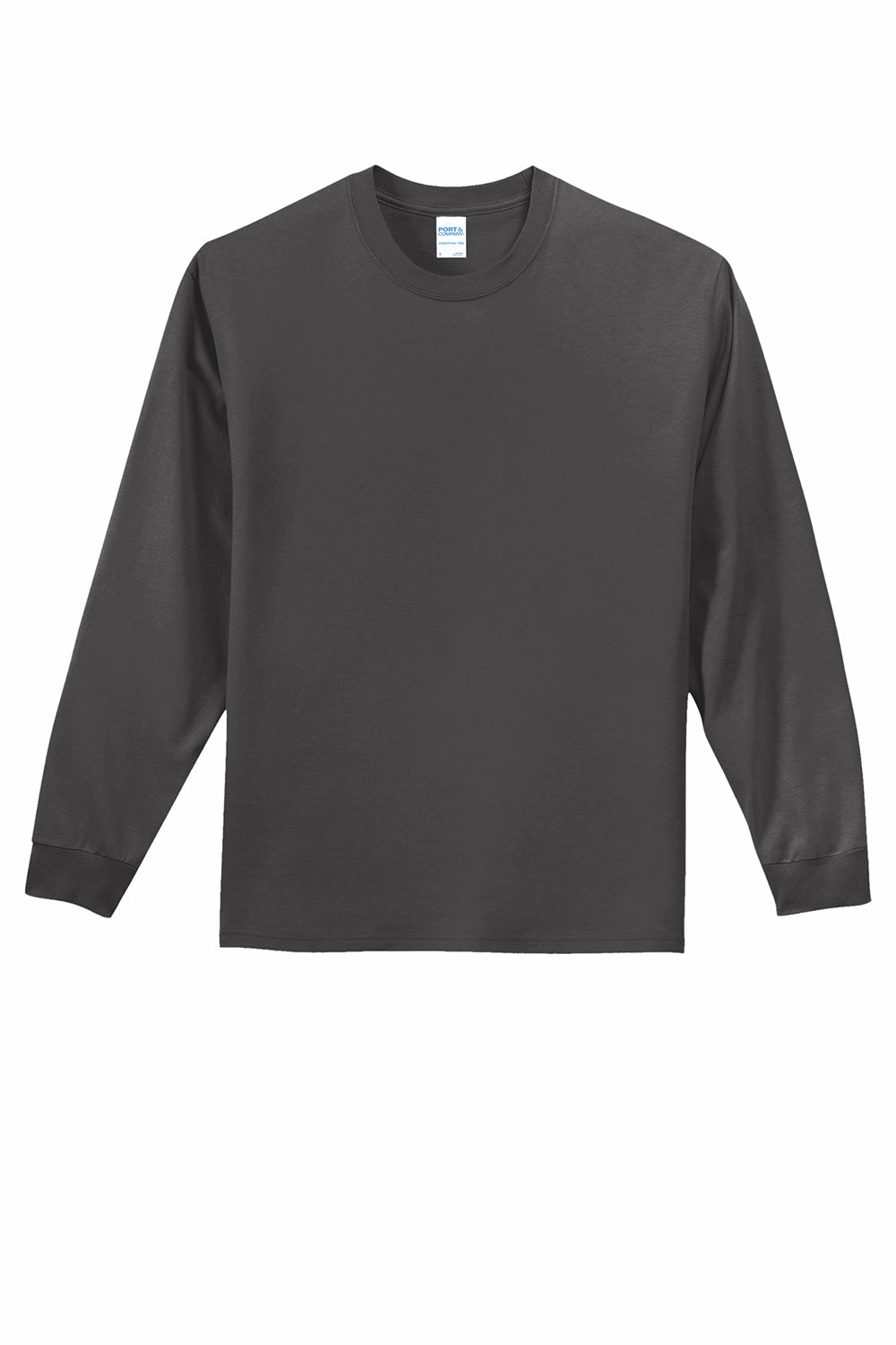 Port & Company Mens Essential Long Sleeve Crewneck T-Shirt - Charcoal Grey