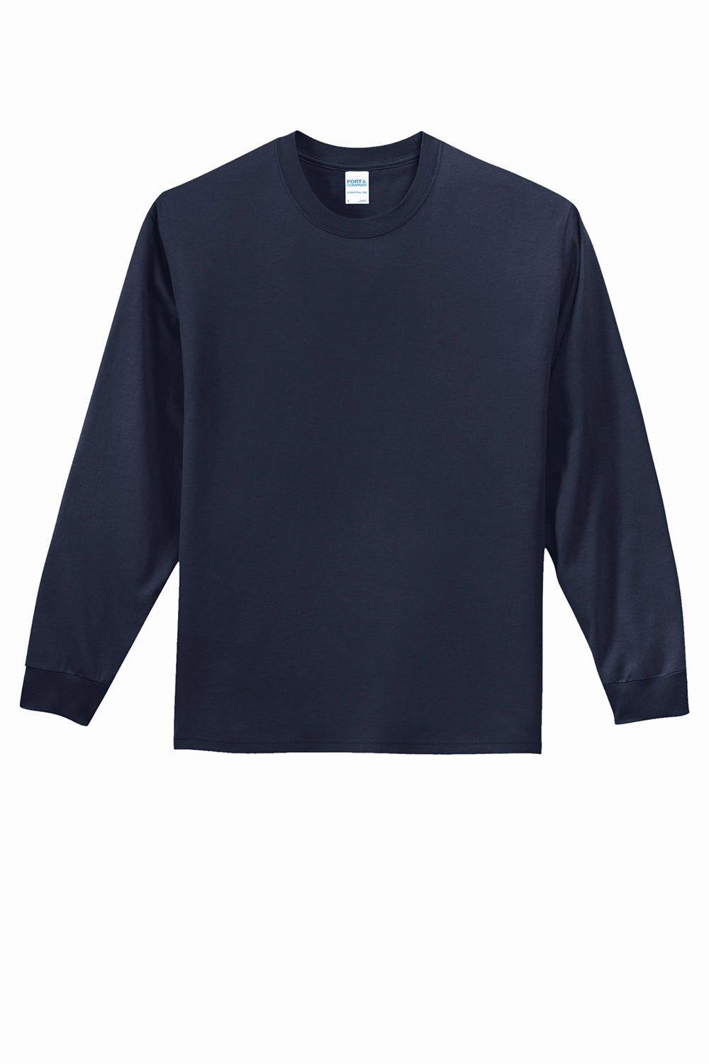 Port & Company Mens Essential Long Sleeve Crewneck T-Shirt - Deep Navy Blue