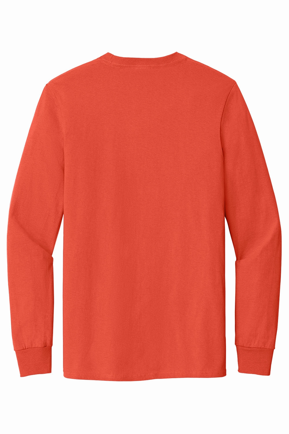 Port & Company Mens Essential Long Sleeve Crewneck T-Shirt w/ Pocket - Orange