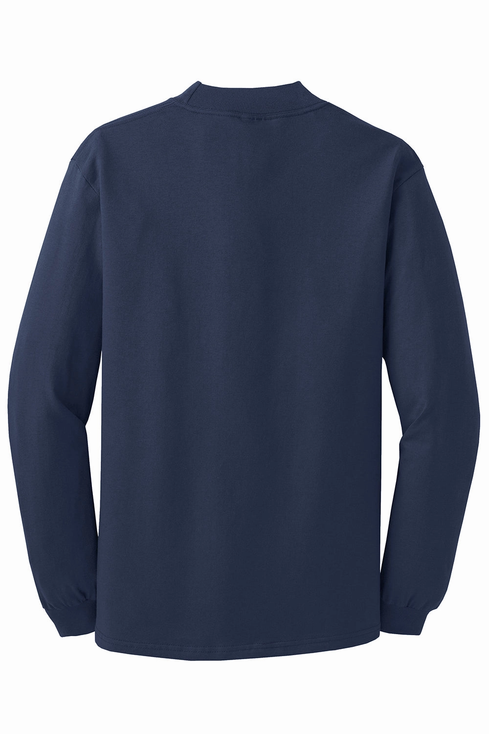 Port & Company Mens Essential Long Sleeve Mock Neck T-Shirt - Navy Blue