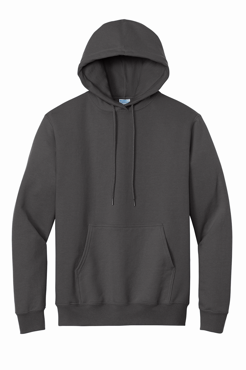 Port & Company Mens Essential Pill Resistant Fleece Hooded Sweatshirt Hoodie w/ Pouch Pocket - Charcoal Grey
