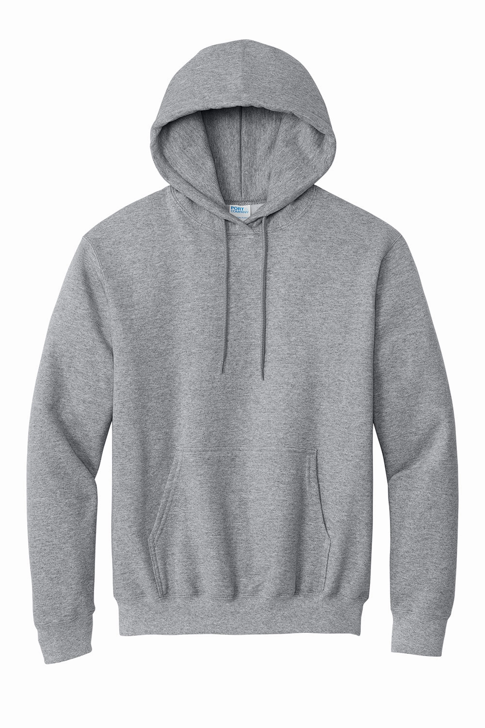 Port & Company Mens Essential Pill Resistant Fleece Hooded Sweatshirt Hoodie w/ Pouch Pocket - Heather Grey
